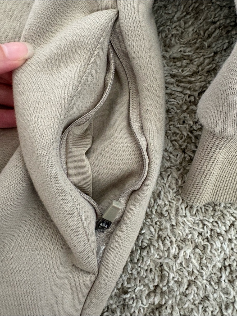 Alphalete Light Beige Full-Zip Track Jacket - Picture 4 of 5